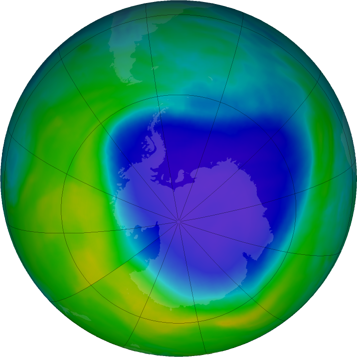 Antarctic ozone map for 08 November 2022